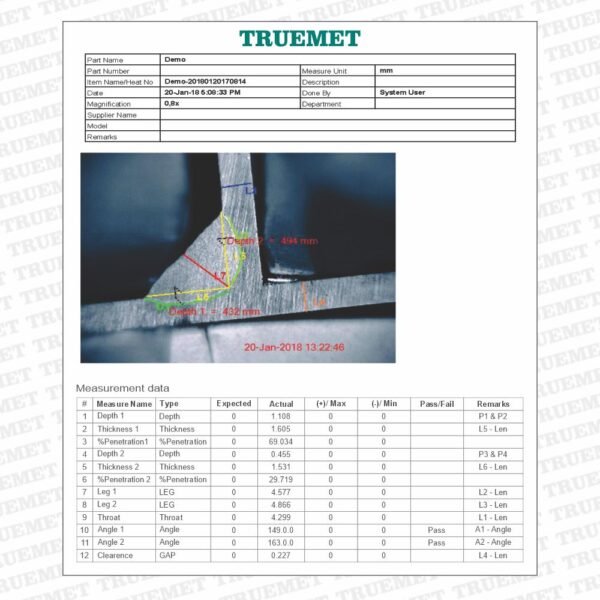 Weld Penetration Measurement System (TZM6565T-T3)