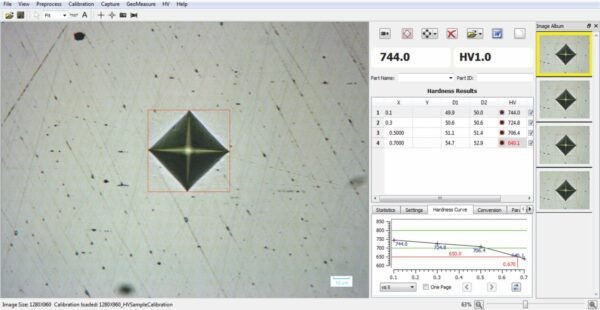 Vickers Impression Diagonal Analysis Software