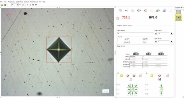 Vickers Impression Diagonal Analysis Software