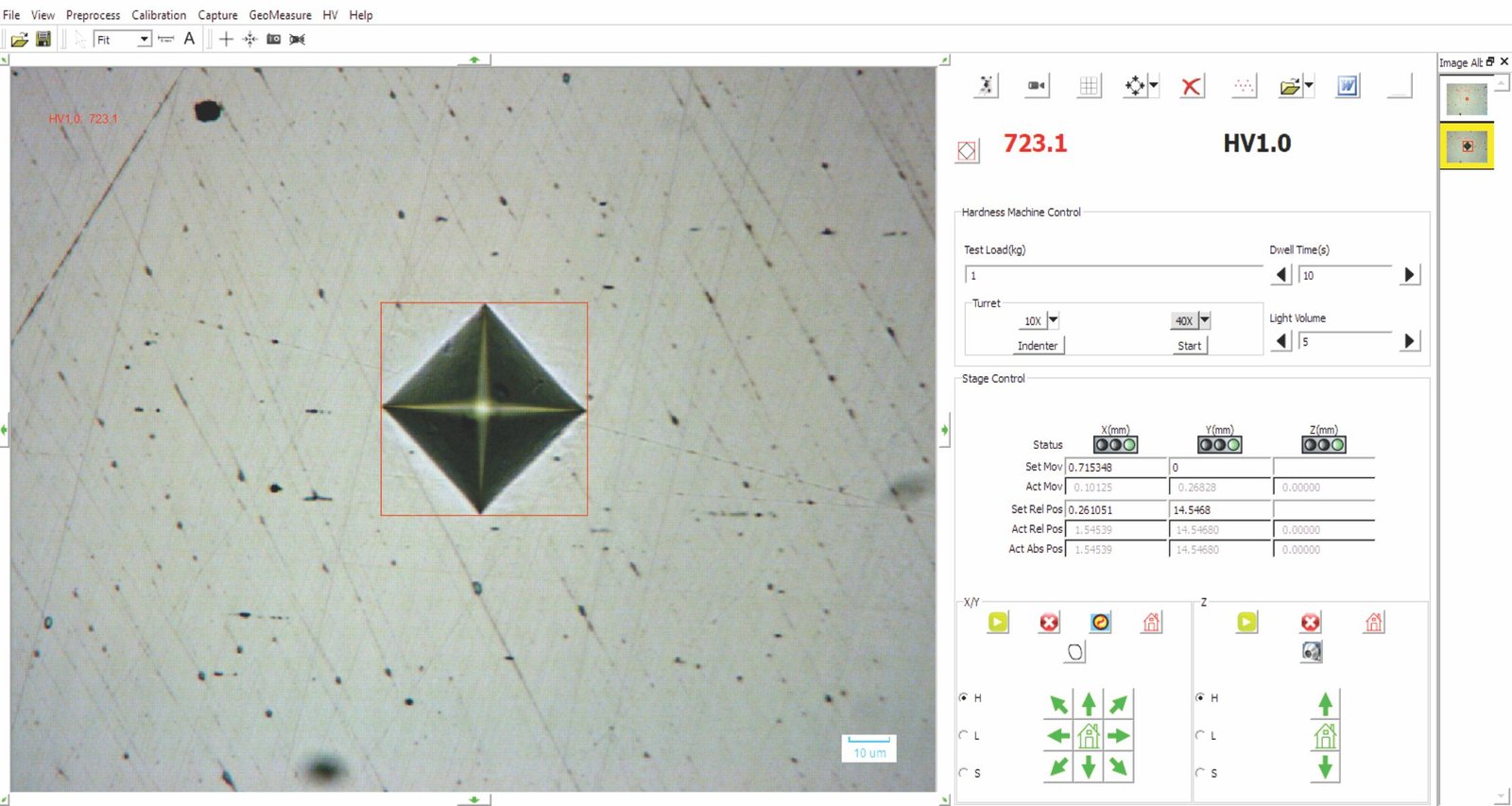 Vickers Impression Diagonal Analysis Software