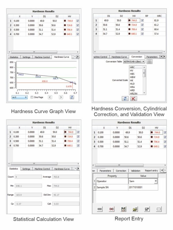 Vickers Impression Diagonal Analysis Software